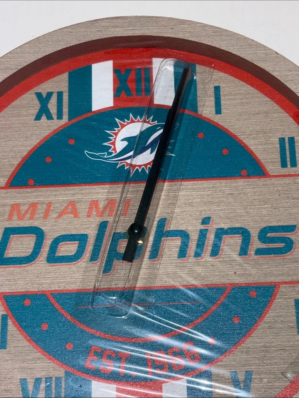Forever Collectibles Miami Dolphins New Teal and Orange Wall Clock